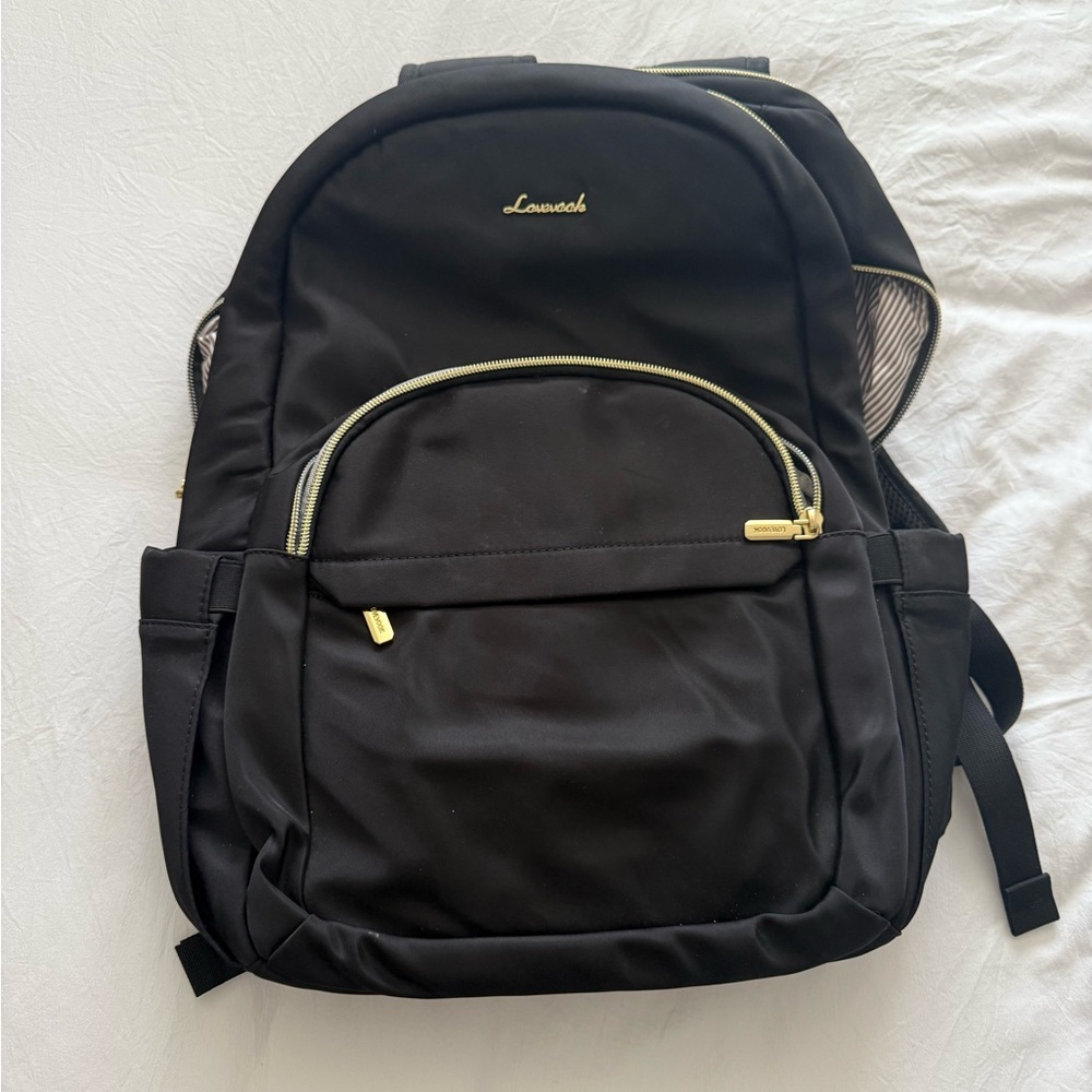Lovevook Black Backpack with Gold Accents